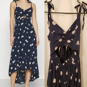 Hollister | Navy Floral Cutout Midi Maxi Dress